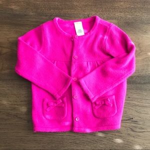 Gymboree brand 3T fuscia pink bow cardigan sweater